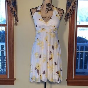 Speechless XS White and Yellow Halter Dress